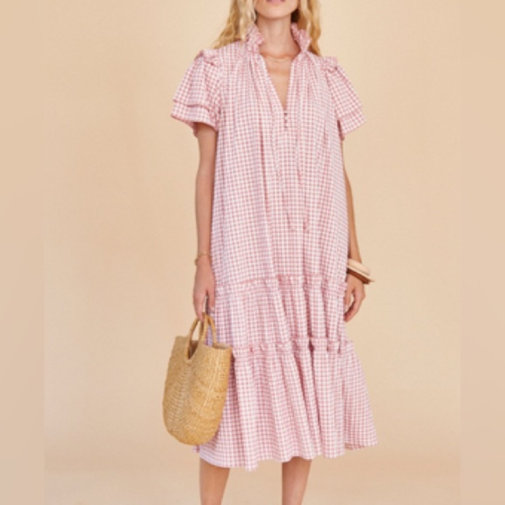 HUNTER BELL • Matthews Dress Rosette Check size M